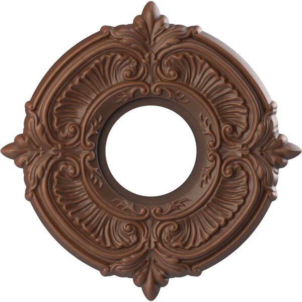 Ekena Millwork Attica PVC Medallion (Canopies up to 4 1/8"), 10"OD x 3 1/2"ID x 3/4"P, Universal Aged Metallic Rust CMP10ATDRU - main